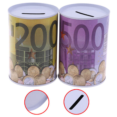 1xEuro Dollars Money Box Safe Cylinder Piggy Bank Banks For Coins Deposits BNWUS