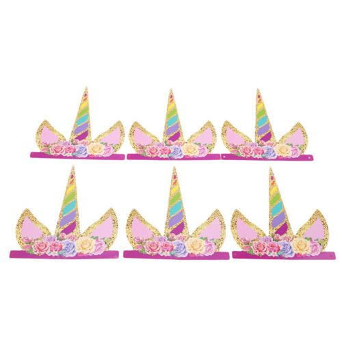 Unicorn Horn Headdress Decor Hairband Headband Kids Birthday Party Fairy LS3