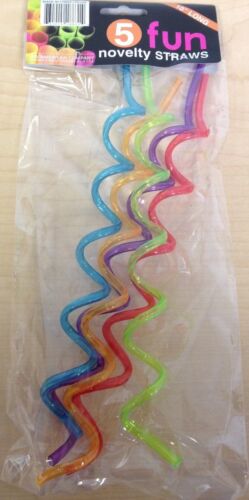 10" Novelty Swirl Straws Set 5 Pack 