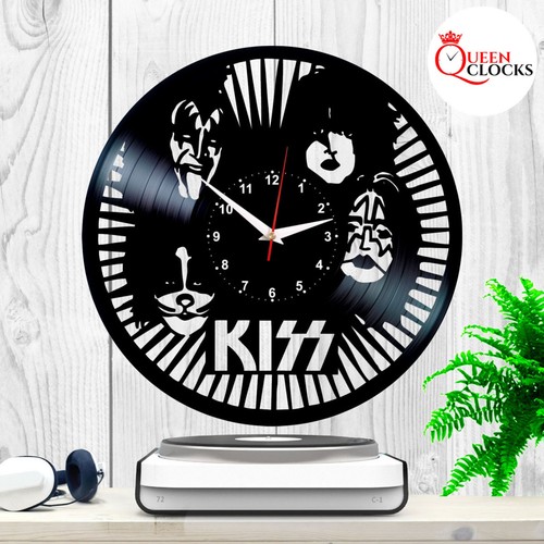 KISS Rock Band Vinyl Record Black Wall Clock Fan Art Birthday Gifts Home Decor