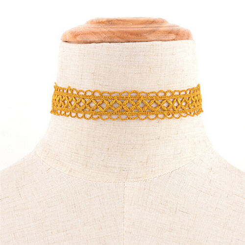 Retro Hollow Lace Choker Chain Flower Necklace Lady Collar Chocker Jewelry+q