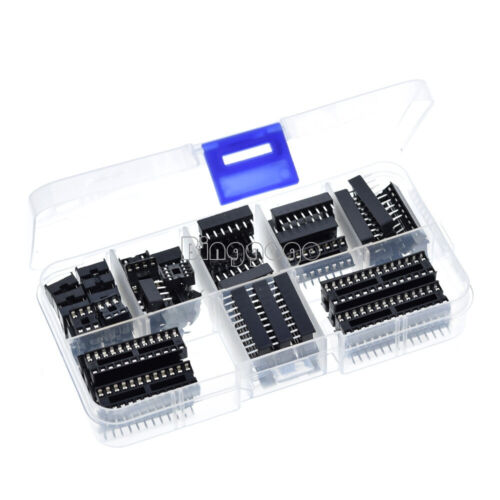 66pcs x IC Sockets DIP Adaptor Solder Type Socket Kit 6/8/14/16/18/20/24/28 pins 
