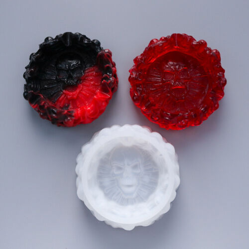 Silicone Skull Ashtray Mold Epoxy Resin Making Mould Casting Jewellery DIY Craft 