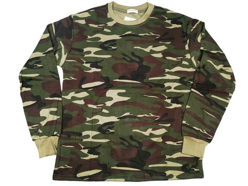 Mens Camouflage Camo Long Sleeve T Shirt Military Army