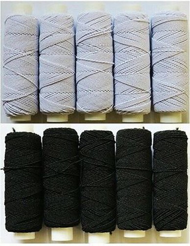 20m per Reel 10 X BIANCO NERO Shirring filo elastico 200m totale