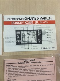 LOT OF NINTENDO GAME & WATCH INSTRUCTION MANUALS ONLY - DONKEY KONG II & JR.