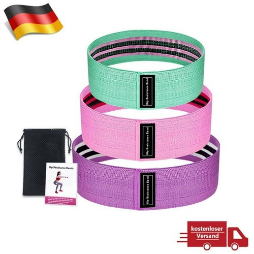 3er Set Resistance Hip Bands Fitnessband Stärken Fitnessbänder Widerstandsbänder