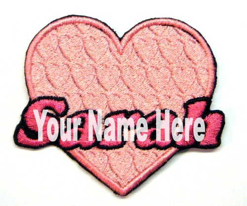 Pink Heart Custom Iron-on Patch With Name Personalized Free