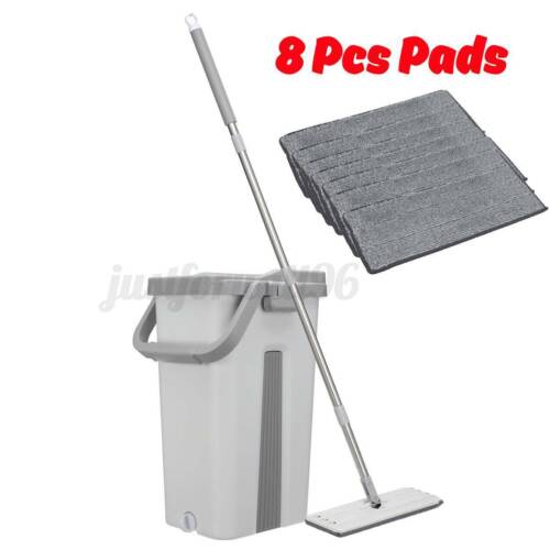 Flat Microfibre Mop /& Bucket Set 360° Home Cleaning Floor Tiles Pads Corner US