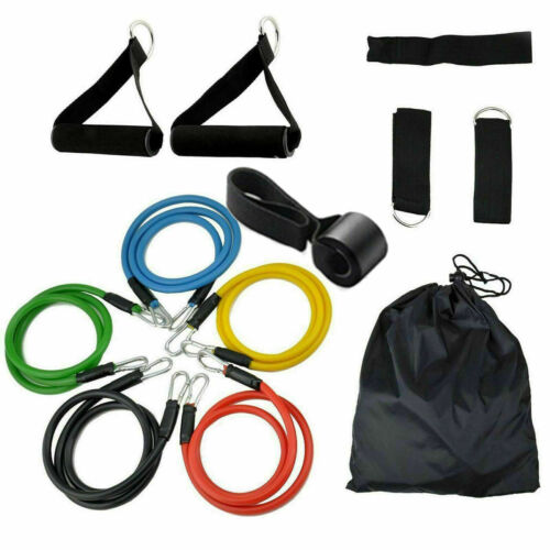 Resistance Bands Set 5-Piece Exercise Bands Portable Home Gym Accessories 100lbs 