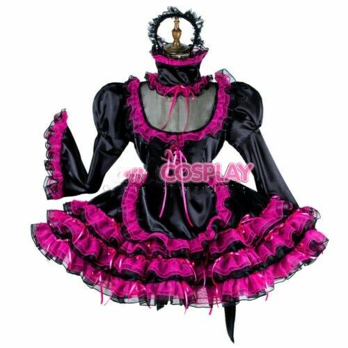 Details about   sissy maid satin-Organza dress cross dressers Tailor-made & 