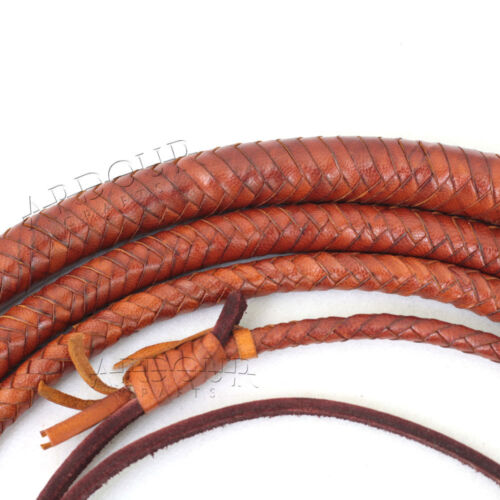 Cowhide Leather 8 Foot 12 Plait Bullwhip Indiana Jones Style Bull Whip 