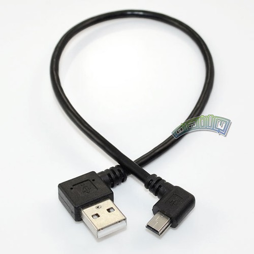 USB 2.0 A Left Right Male to Mini B 5Pin Male Plug Adapter Converter Cable Cord