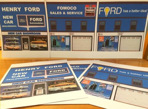 PAPERCRAFT FORD Car Dealer mid 1970/'s Ford Car Ads Paper Background Scenery