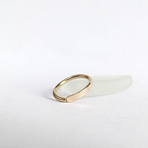14K Yellow Rose Solid Gold Helix Earring Daith Cartilage Hoop Piercing Ring