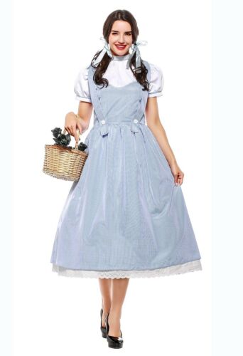 Ladies Wizard of OZ Dorothy Costume Book Week Disney Halloween Fancy Dress