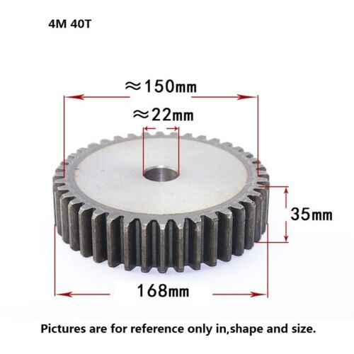 4Mod 10T-80T 45# Acero Espesor de engranajes cilíndricos 35mm Motor Piñón Engranaje de transmisión
