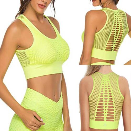 Details about  / Womens Yoga Tank Tops Crop Backless Sports Bra Padded Gym Vest Fitness Run Shirt