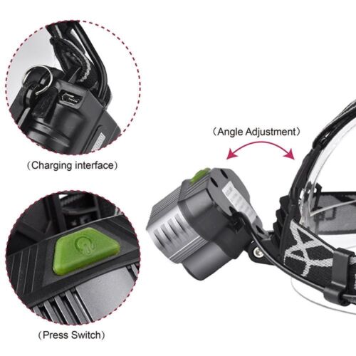 Details about   2PCS 350000LM 5X  LED Rechargeable Headlamp Headlight Flashlight Head Torch 