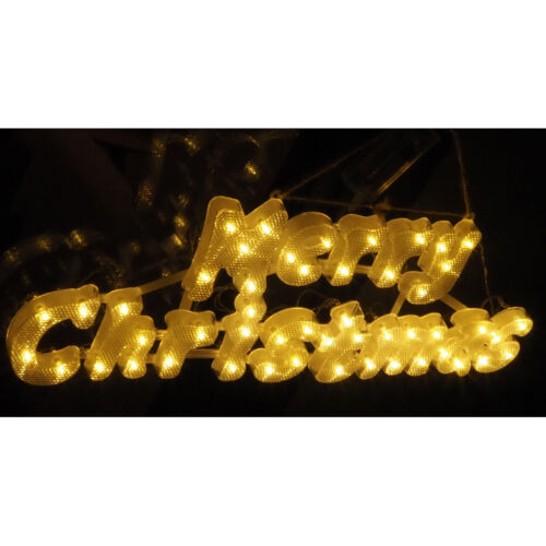 New 3D Merry Christmas Text Display Decoration String Lights Stand alone