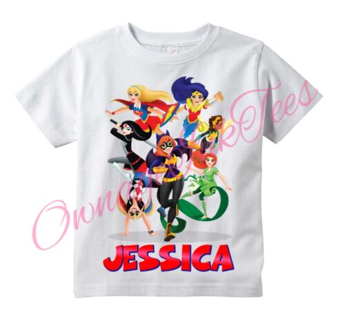 DC Superhero Girls Custom t-shirt Personalize Birthday gift ADD NAME