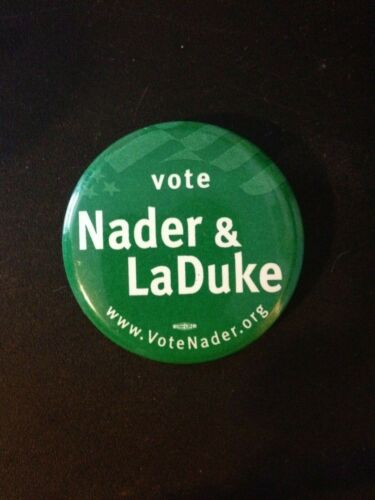 Nader LaDuke 2000 Presidential Campaign Political Pinback Badge Button 1.6 