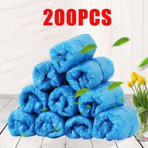 JU/_ 200PCS Disposable Waterproof Boot Cover Shoe Covers Carpet Cleaning Blue C