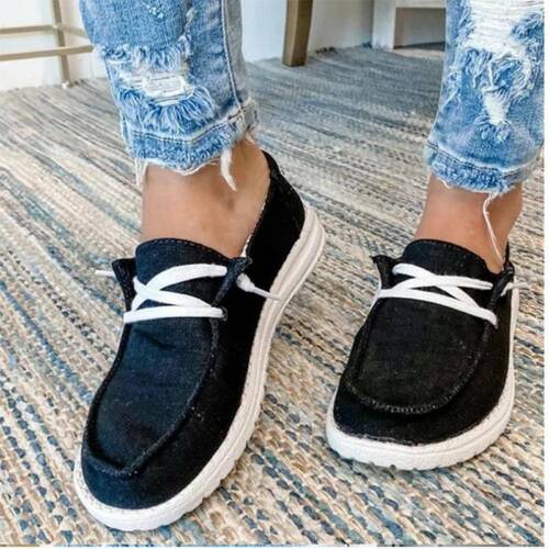 Details about   Lady Women Pumps Slip On Flat Loafers Trainer Sneakers Casual Boat Shoes Size 