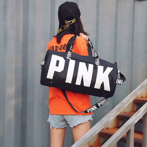 Victo*ri‘a style PINK Nylon canva Duffle Bag Yoga Holiday Gym Travel Weekend BAG