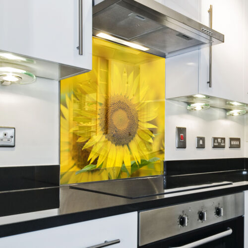 Kitchen Back Splash Guard Kitchen Toughened Glass Backboard sunblume Natural Gold