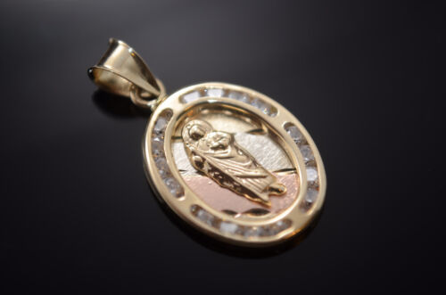 San Judas Medalla y Cadena Oro 14k Gold Saint St Jude Pendant FREE Engraving