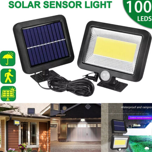 100//120COB LED Solar Power Wall Light Outdoor Garden Security Lamp Motion Sensor