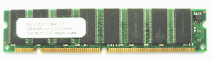 ECC Unbuffered 64x8 based 1GB 168pin PC133 Sdram Memory 3.3V Non
