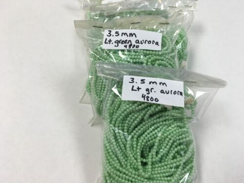 Light green aurora faux pearls beautiful 3-1/2 mm lot of 4800 