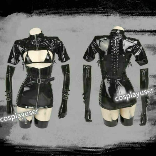 Details about   White Cos Dark Reign Nurse Cosplay Costume Leather S-M Leotard Elastic Clack Hot 