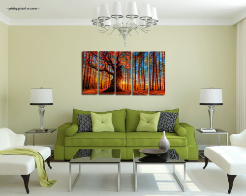 Large Framed Autumn Forest Landscape Print Painting Canvas Art Wall Home Decor