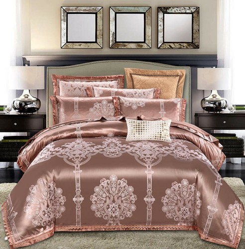 Silky Jacquard Luxury Duvet Cover Bedding Set High Quality Queen King 4pcs UPS