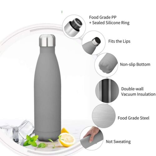 Vacuum Insulated Metal Sport & Gym Drinks Flask Stainless Steel Water Bottle 