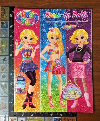 PAPER DOLLS ACTIVITY BOOK WITH 2 SHEETS STICKERS #LIS LISA FRANK DRESS UP DOLLS