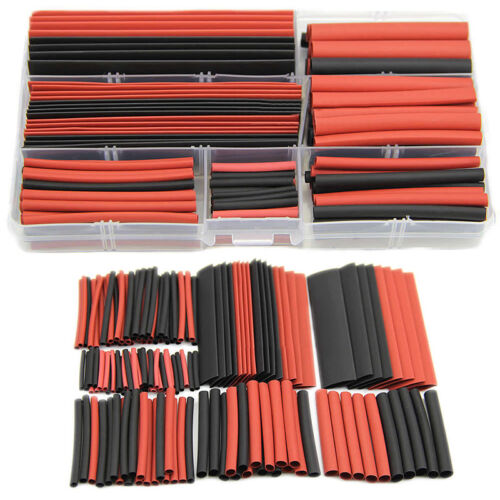 150Pcs rojo y negro cable de tubo de Calor Shrink Tubo relación 2:1 Envolver Envoltura de cable kit 