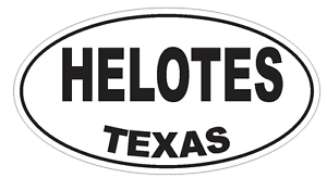Helotes Texas Oval Bumper Sticker or Helmet Sticker D3486 Euro Oval 