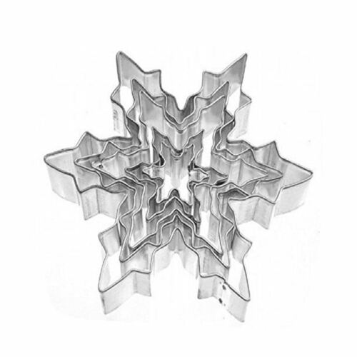 Ein Satz von 5 Schneeflocken Form Formen // Keks Schneider Edelstahl Kuche XOL 1X