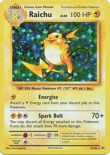Pokemon Card XY Evolutions 36//108 Raichu Rare Holo