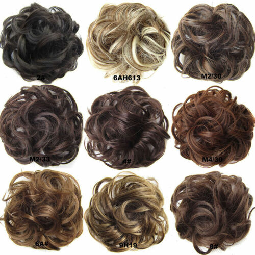 Details about   Hair Extensions Wavy Curly Synthetic Hair Bun Wig Hairpiece Clip N8G1 