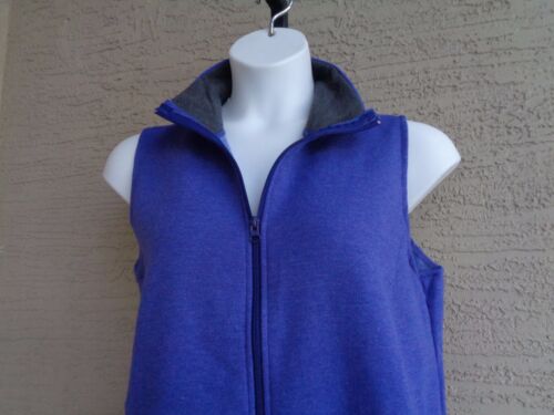New Just My Size 3X Lighter Weight Fleece Lined Zip Front Sweatshirt Vest Purple 