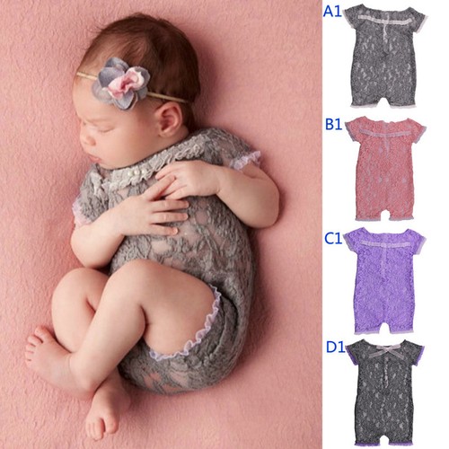 Newborn Baby Bodysuit Romper Girl Lace Costume Floral Photo Props Photography