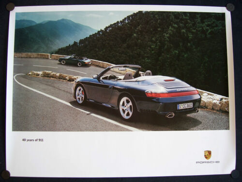 PORSCHE OFFICIAL 911 C4S /& 911SC CABRIOLET 40th ANNIVERSARY SHOWROOM POSTER 2004