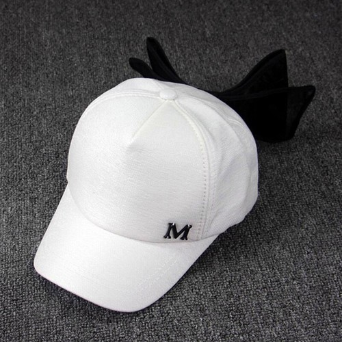 Spring Summer Children Baseball Cap Girls Rabbit Ear Pearl Big Bow Kids Sun Hat