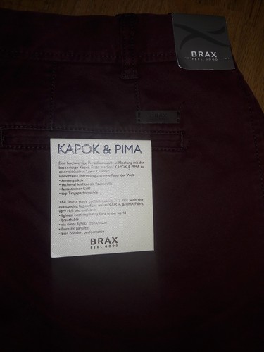 Brax Evans Men/'s Flat Front Chinos Burgundy Pants Choose size
