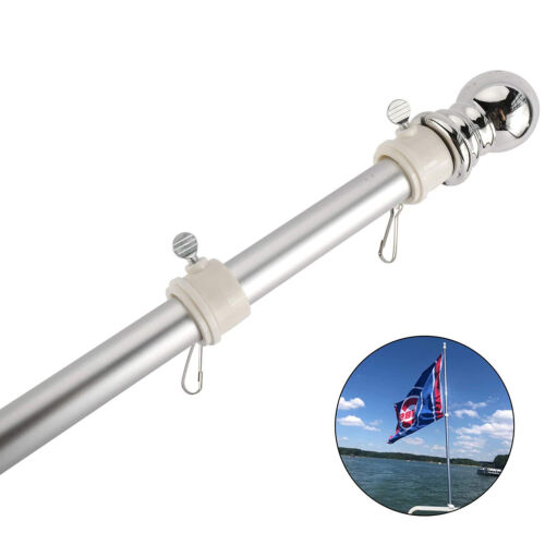6FT Tangle-Free Spinning Flag Pole Durable Aluminum Wall Mount Flagpole Holder